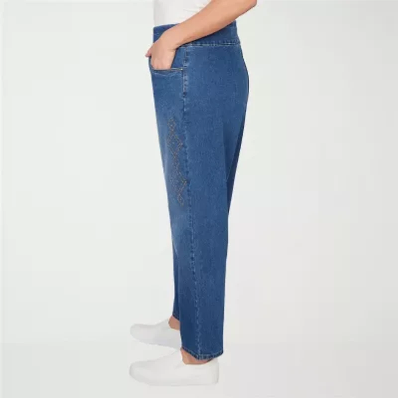 Alfred Dunner Austin Womens Mid Rise Straight Leg Jean