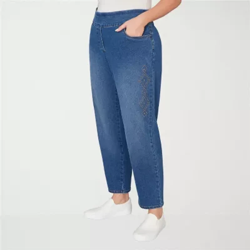 Alfred Dunner Austin Womens Mid Rise Straight Leg Jean
