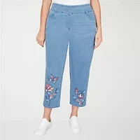 Alfred Dunner Austin Womens Plus Mid Rise Capri Jean