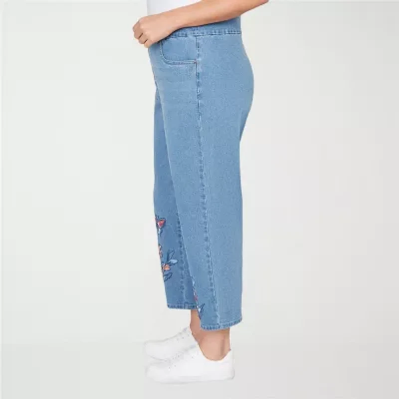 Alfred Dunner Austin Womens Plus Mid Rise Capri Jean