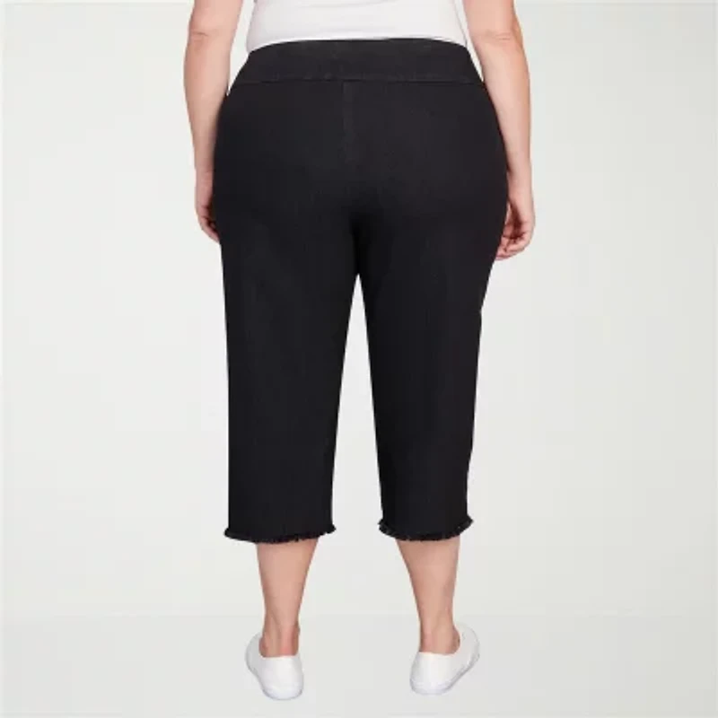 Alfred Dunner Classics Womens Plus Mid Rise Stretch Fabric Capri Jean