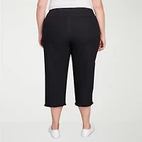 Alfred Dunner Classics Womens Plus Mid Rise Stretch Fabric Capri Jean