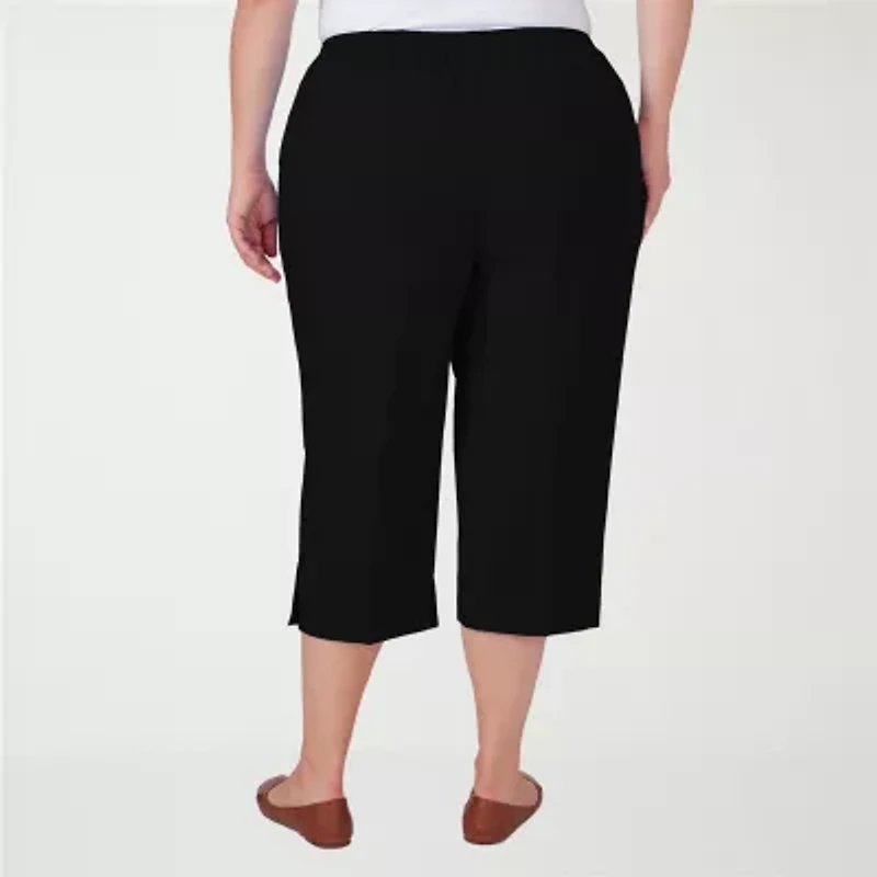 Alfred Dunner Classics Womens Plus Straight Mid Rise Capri Pant