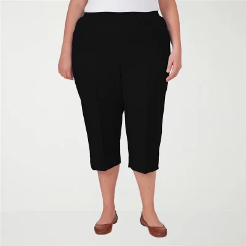 Alfred Dunner Classics Womens Plus Straight Mid Rise Capri Pant