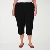 Alfred Dunner Classics Womens Plus Straight Mid Rise Capri Pant
