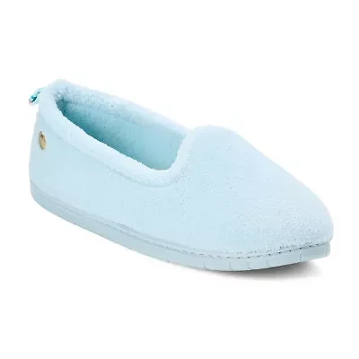 Dearfoams Womens Memory Foam Slip-On Slippers