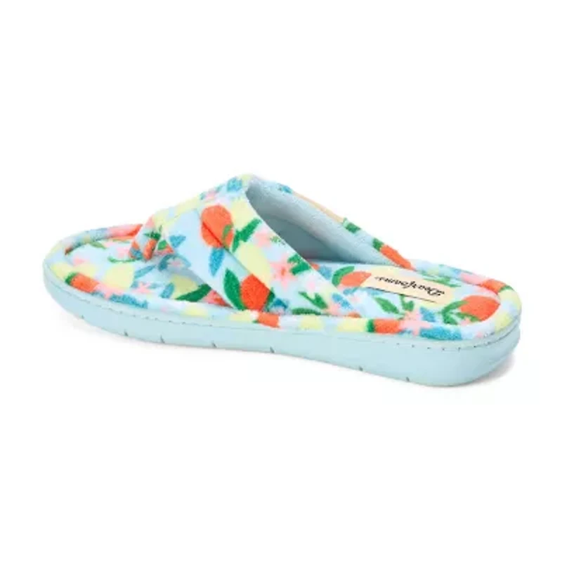 Dearfoams Womens Memory Foam Slip-On Slippers