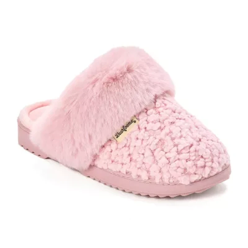 Dearfoams Courtney Knit Scuff Womens Memory Foam Slip-On Slippers