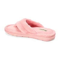 Dearfoams Wrenley Terry Thong Womens Memory Foam Slip-On Slippers