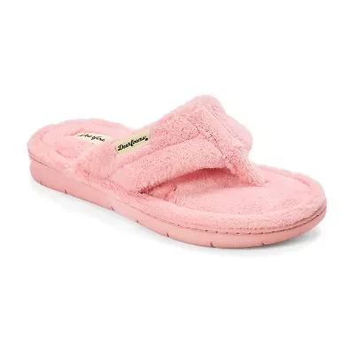 Dearfoams Wrenley Terry Thong Womens Memory Foam Slip-On Slippers