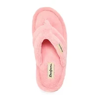 Dearfoams Wrenley Terry Thong Womens Memory Foam Slip-On Slippers
