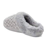Dearfoams Claire Cable Knit Chenille Womens Memory Foam Clog Slippers