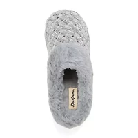Dearfoams Claire Cable Knit Chenille Womens Memory Foam Clog Slippers