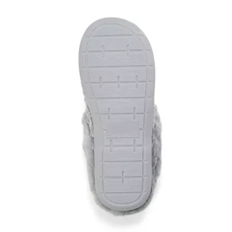 Dearfoams Claire Cable Knit Chenille Womens Memory Foam Clog Slippers