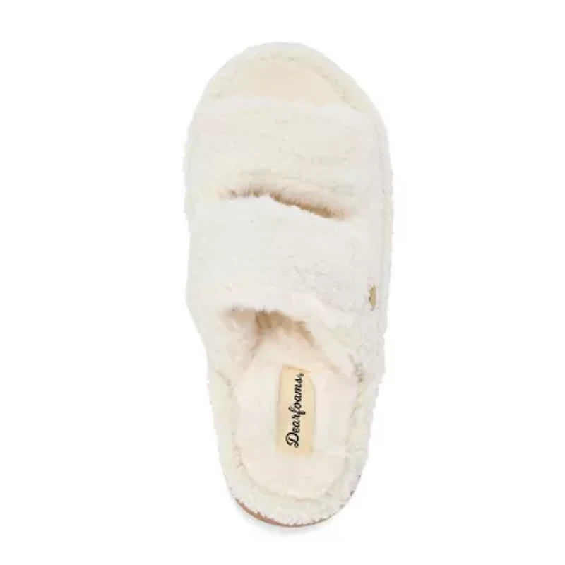 Dearfoams Womens Memory Foam Slip-On Slippers