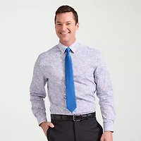 Nick Graham Mens Spread Collar Long Sleeve Stretch Fabric Shirt + Tie Set