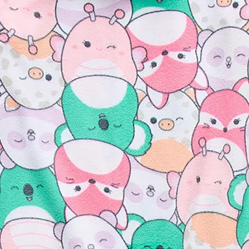 Big Kid Girls Squishmallows Microfleece Hooded Long Sleeve One Piece Pajama
