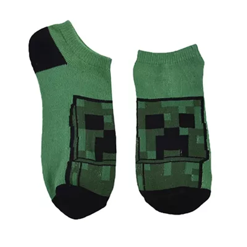 Little & Big Kid Boys Multi-Pack 6 Pair Minecraft No Show Socks