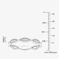 Womens 1/10 CT. T.W. Natural White Diamond 10K Gold Wedding Band