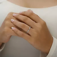 Womens 1/10 CT. T.W. Natural White Diamond 10K Gold Wedding Band