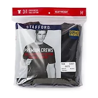 Stafford Heavyweight Cotton Mens 3 Pack Short Sleeve Crew Neck T-Shirt