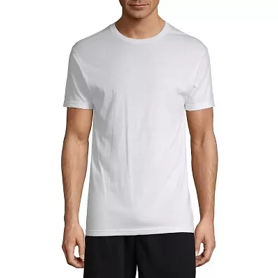 Stafford Dry + Cool Mens 4 Pack Short Sleeve Crew Neck Moisture Wicking T-Shirt