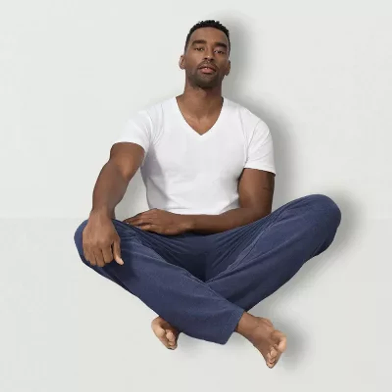 Stafford Dry + Cool Mens 4 Pack Short Sleeve V Neck Moisture Wicking T-Shirt