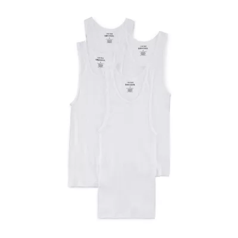 Stafford Dry + Cool Mens Round Neck Sleeveless Quick 4 Pack Tank