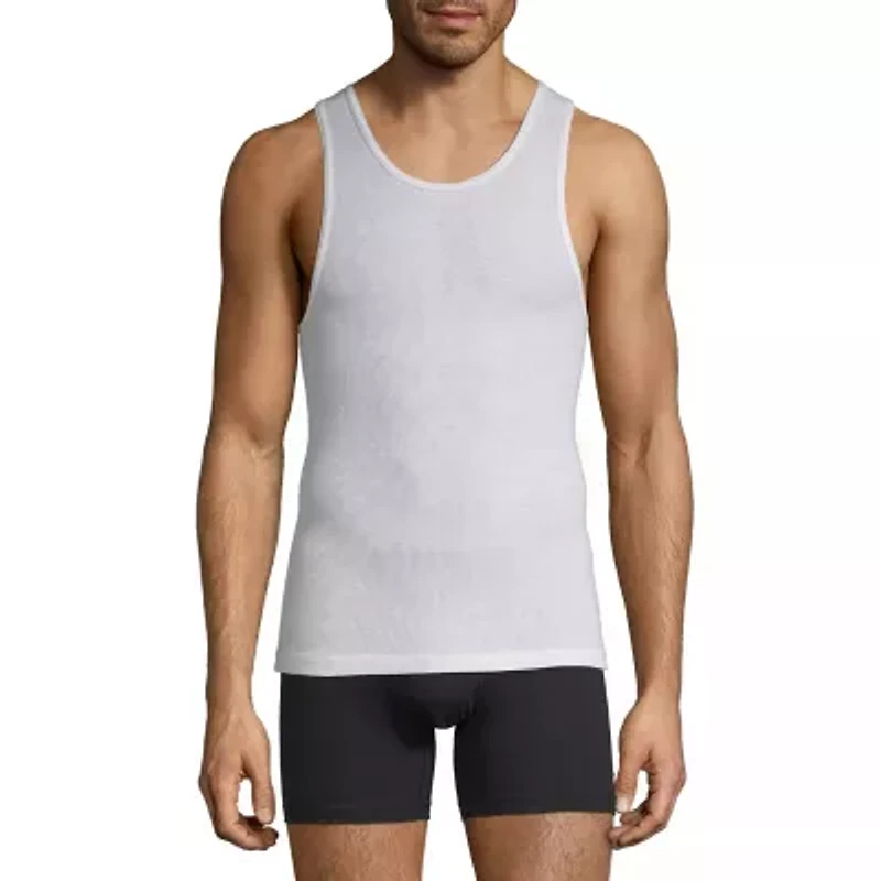 Stafford Dry + Cool Mens Round Neck Sleeveless Quick 4 Pack Tank