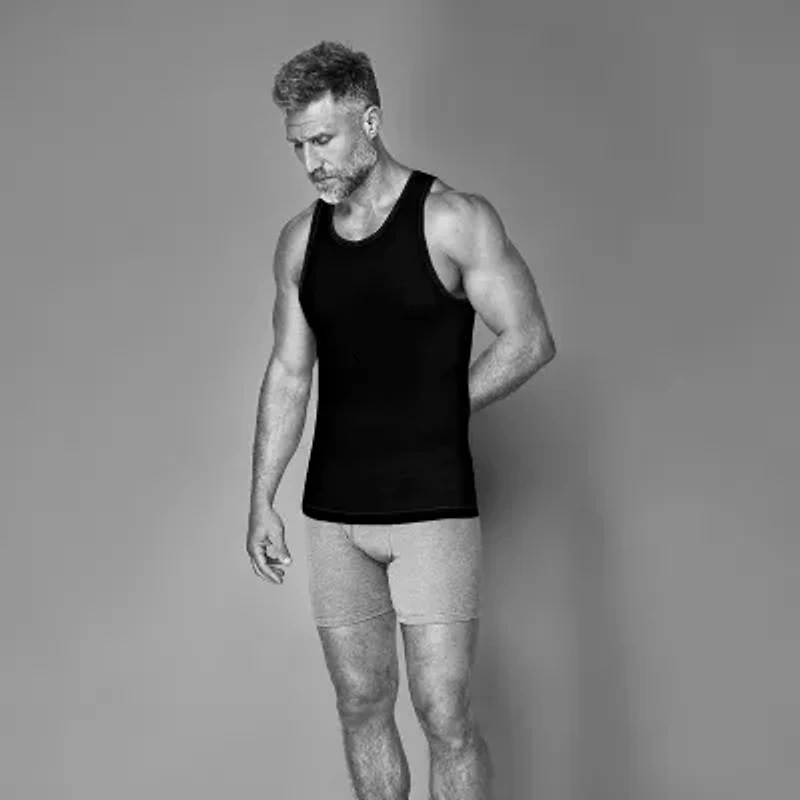 Stafford Dry + Cool Mens Round Neck Sleeveless Quick 4 Pack Tank