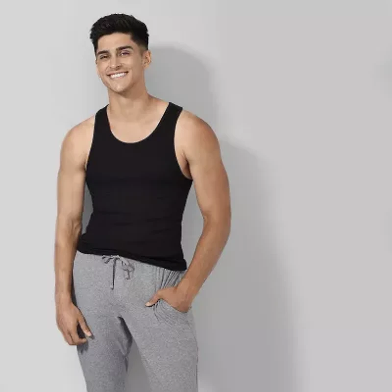 Stafford Dry + Cool Mens Round Neck Sleeveless Quick 4 Pack Tank