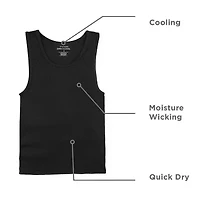 Stafford Dry + Cool Mens Round Neck Sleeveless Quick 4 Pack Tank