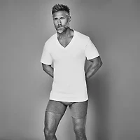 Stafford Super Soft Cotton Mens 4 Pack Short Sleeve V Neck T-Shirt