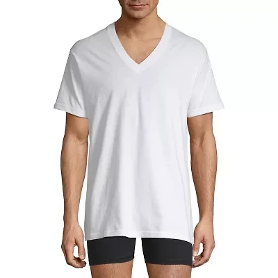 Stafford Super Soft Cotton Mens 4 Pack Short Sleeve V Neck T-Shirt