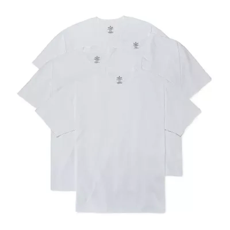 Stafford Heavyweight Cotton Mens 4 Pack Short Sleeve Crew Neck T-Shirt