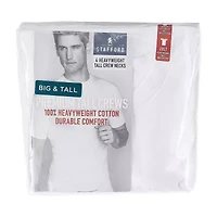 Stafford Heavyweight Cotton Mens 4 Pack Short Sleeve Crew Neck T-Shirt