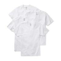 Stafford Heavyweight Cotton Mens 4 Pack Short Sleeve V Neck T-Shirt