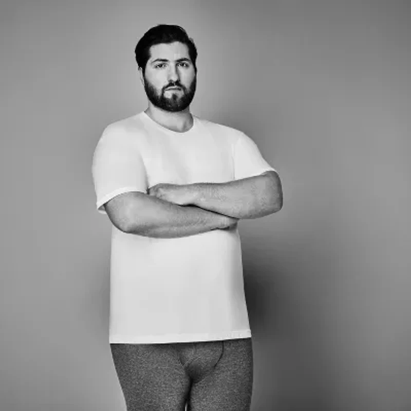 Stafford Dry + Cool Mens 4 Pack Short Sleeve Crew Neck Moisture Wicking T-Shirt