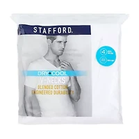 Stafford Dry + Cool Mens 4 Pack Short Sleeve V Neck Moisture Wicking T-Shirt