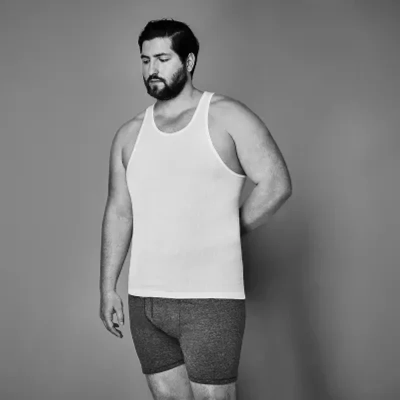 Stafford Dry + Cool Mens Round Neck Sleeveless Quick 4 Pack Tank