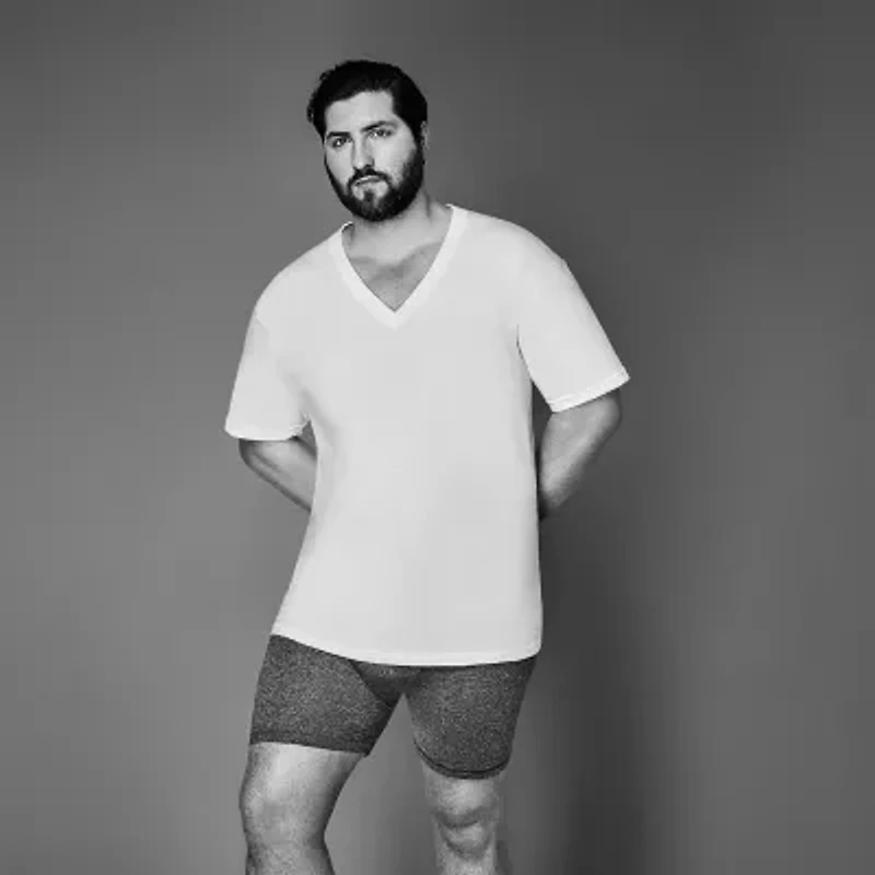 Stafford Super Soft Cotton Mens 4 Pack Short Sleeve V Neck T-Shirt