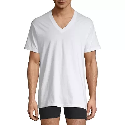 Stafford Super Soft Cotton Mens 4 Pack Short Sleeve V Neck T-Shirt