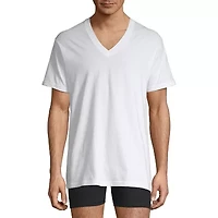 Stafford Super Soft Cotton Mens 4 Pack Short Sleeve V Neck T-Shirt