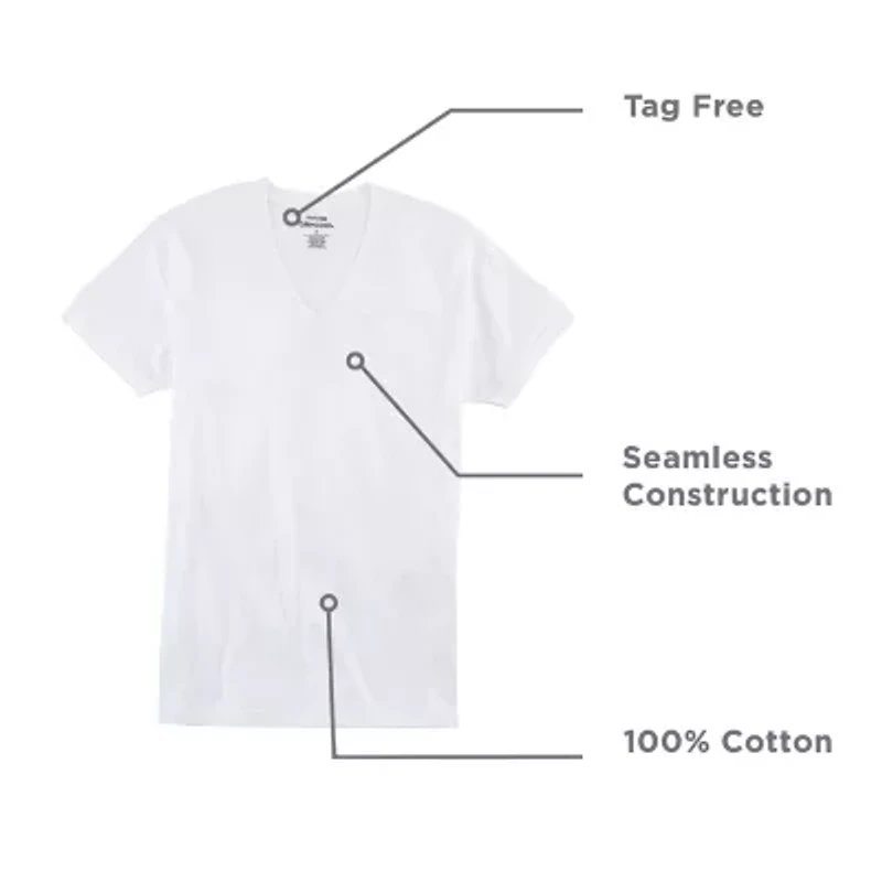 Stafford Super Soft Cotton Mens 4 Pack Short Sleeve V Neck T-Shirt