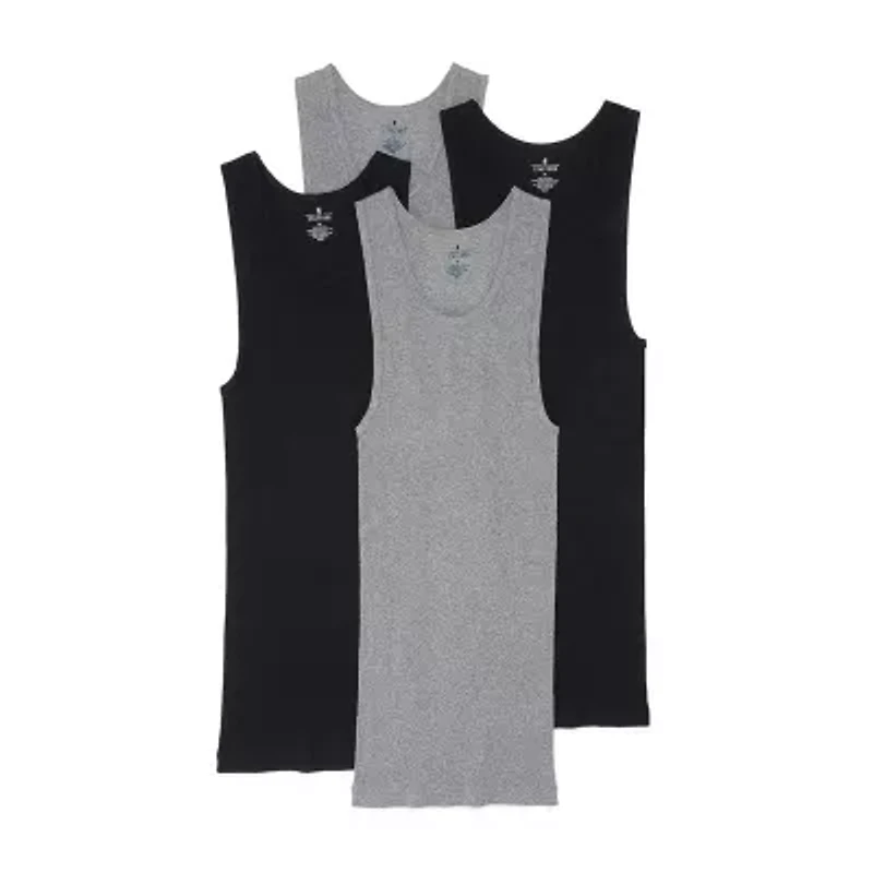 Stafford Super Soft Cotton Mens Round Neck Sleeveless 4 Pack Tank