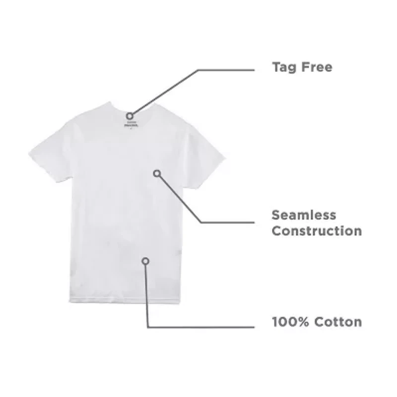 Stafford Heavyweight Cotton Mens 4 Pack Short Sleeve V Neck T-Shirt