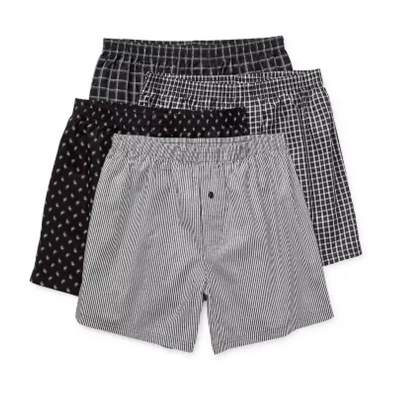 Stafford Cotton Woven Mens 4 Pack Boxers 302600