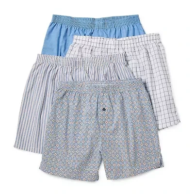 Stafford Cotton Woven Mens 4 Pack Boxers 302600
