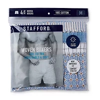 Stafford Cotton Woven Mens 4 Pack Boxers 302600