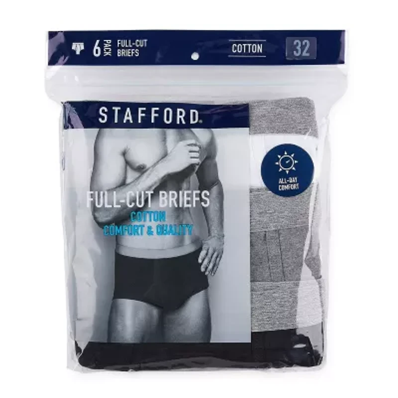 Stafford Cotton Full Cut Mens 6 Pack Briefs 302852